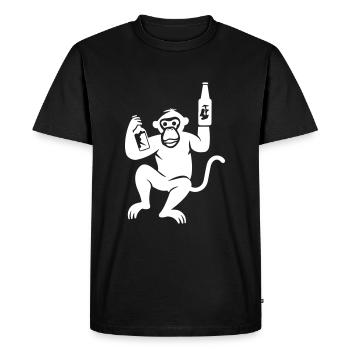 Bière de singe bue - T-shirt Premium bio Homme - noir - Devant - Nico (187cm)