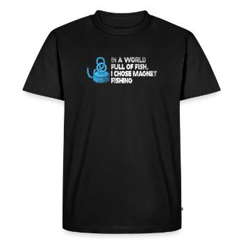 Neodymium Magnet Fishing Magnetic Fisher - Men's Premium Organic T-Shirt - black - Front - Nico (187cm)