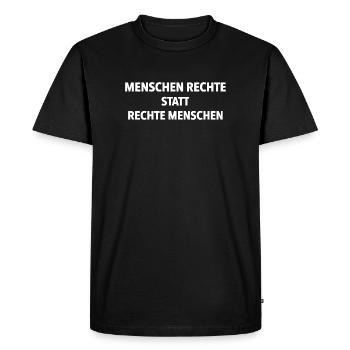 Human Rights Instead of Right-Wing People Statement - Men's Premium Organic T-Shirt - black - Front - Nico (187cm)