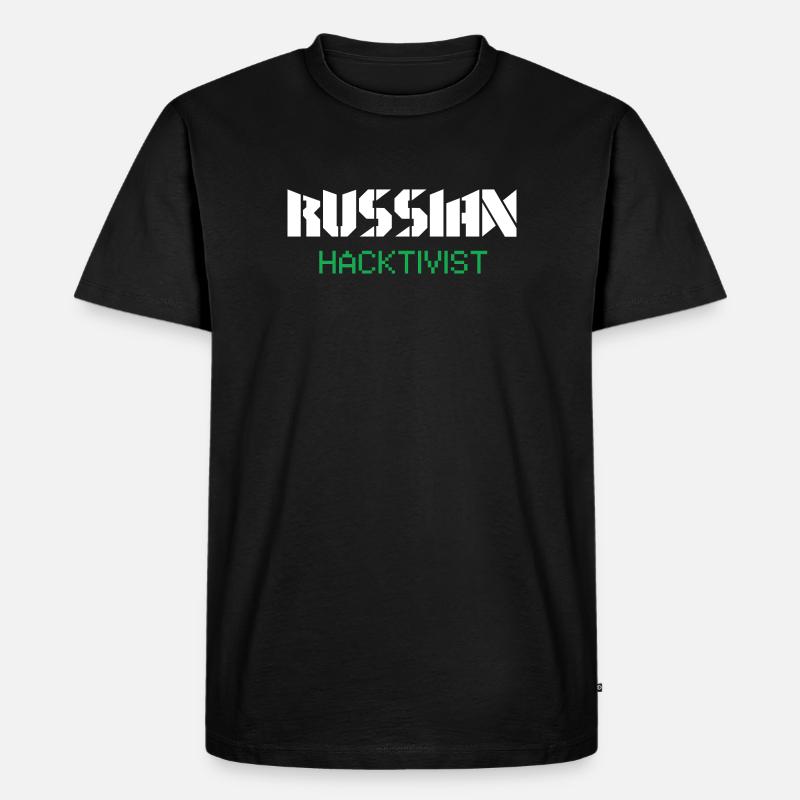 Russian Hacktivist Cyber Security Design - Männer Premium Bio T-Shirt - Schwarz