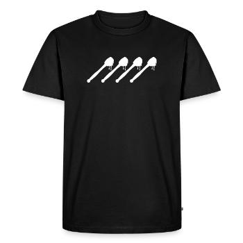 Honey Spoon Drawing - Men's Premium Organic T-Shirt - black - Front - Nico (187cm)