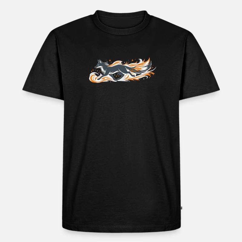 Flaming fox in fire flight - Men's Premium Organic T-Shirt - black