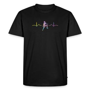 Boulderer heartbeat Bouldering Bouldering - Men's Premium Organic T-Shirt - black - Front - Nico (187cm)