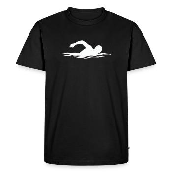 Swimmers silhouette in the water - Men's Premium Organic T-Shirt - black - Front - Nico (187cm)