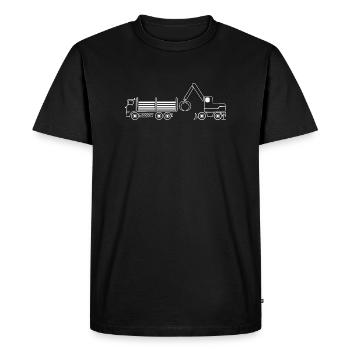 transport truck and excavator - Men's Premium Organic T-Shirt - black - Front - Nico (187cm)