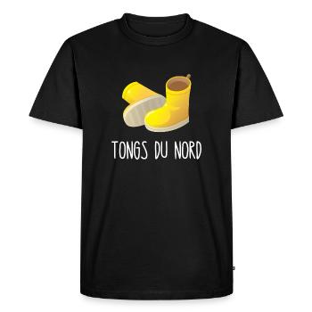 tongs du nord - T-shirt Premium bio Homme - noir - Devant - Nico (187cm)
