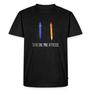 tu as une mine affreuse - T-shirt Premium bio Homme - noir - Devant - Nico (187cm)