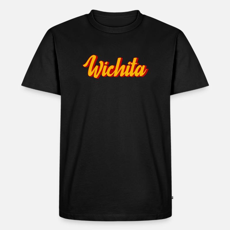 Wichita Script in Sunset Shadow - Männer Premium Bio T-Shirt - Schwarz