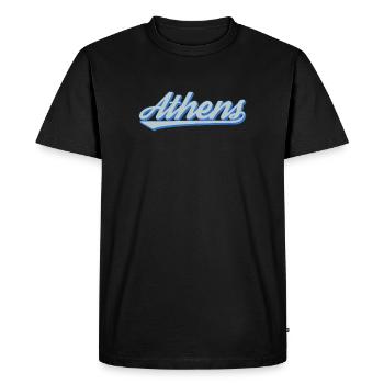 Athens Script Rétro - T-shirt Premium bio Homme - noir - Devant - Nico (187cm)