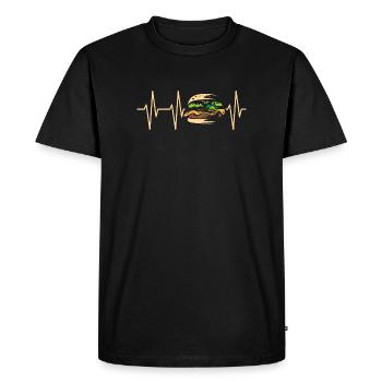 burger bistro pulse manger fast-food icône graphique - T-shirt Premium bio Homme - noir - Devant - Nico (187cm)