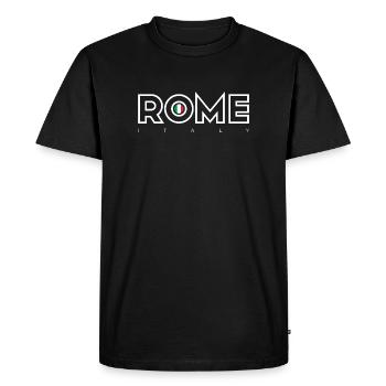 Drapeau italien de Rome O Emblem - T-shirt Premium bio Homme - noir - Devant - Nico (187cm)