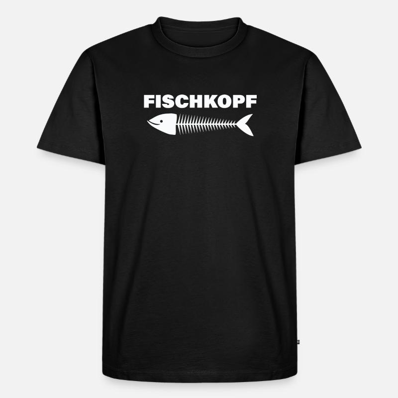 FISCHKOPF - Männer Premium Bio T-Shirt - Schwarz