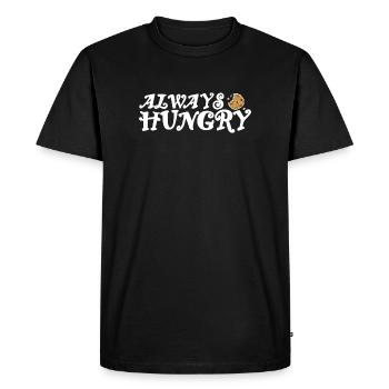 Always hungry bright design - Men's Premium Organic T-Shirt - black - Front - Nico (187cm)