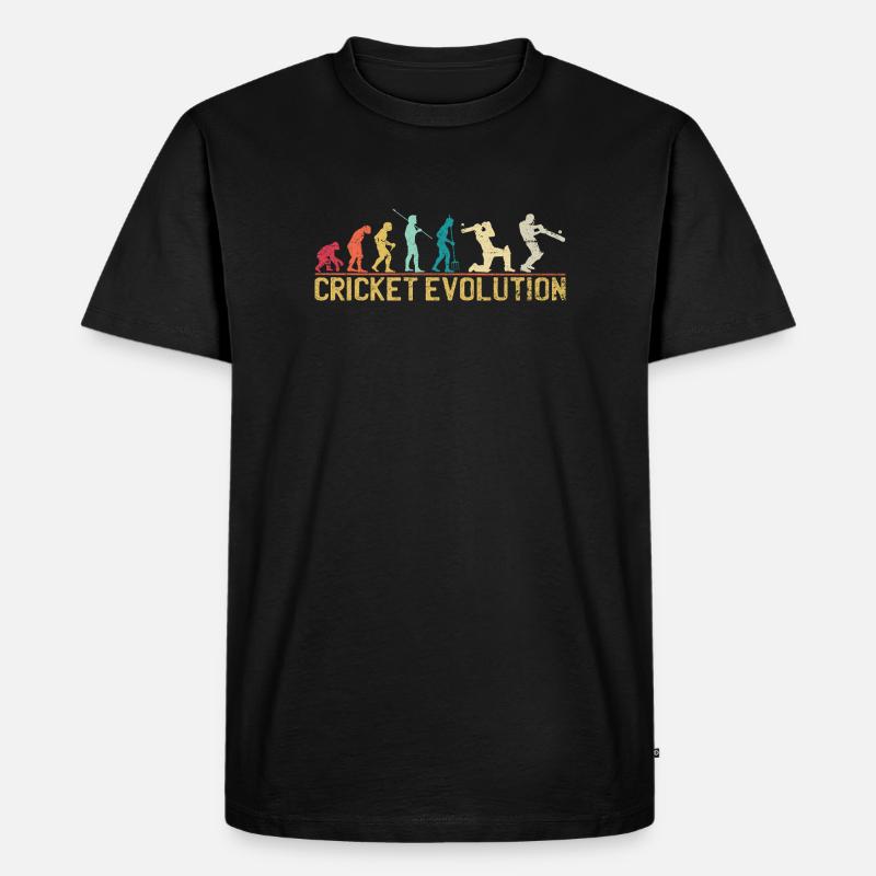 Cricket-Evolution-Design - Männer Premium Bio T-Shirt - Schwarz