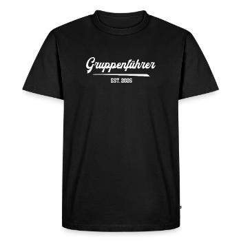 Chef de groupe Chef de groupe Chef d’équipe 2026 - T-shirt Premium bio Homme - noir - Devant - Nico (187cm)
