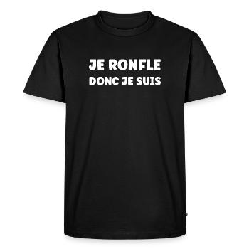 ronfle - T-shirt Premium bio Homme - noir - Devant - Nico (187cm)