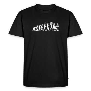 Évolution du joueur – Motif humoristique du jeu - T-shirt Premium bio Homme - noir - Devant - Nico (187cm)