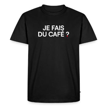 Je fais du café ? Humour Bureau Café - T-shirt Premium bio Homme - noir - Devant - Nico (187cm)