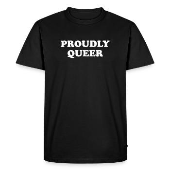 Proudly Queer - Men's Premium Organic T-Shirt - black - Front - Nico (187cm)