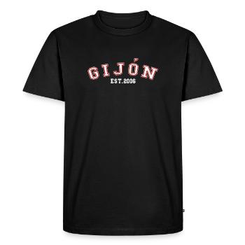 Gijón Fondée en 2006 - T-shirt Premium bio Homme - noir - Devant - Nico (187cm)