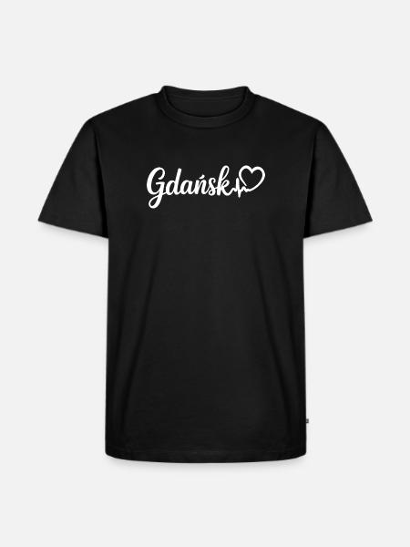 Gdańsk Herzschlag Polen - Männer Premium Bio T-Shirt - Schwarz