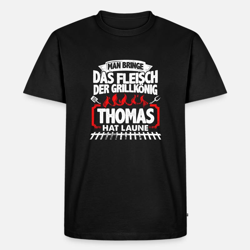 THOMAS - Grill - Männer Premium Bio T-Shirt - Schwarz