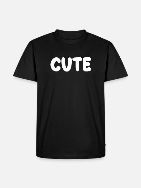 cute title with puffy Font - Men's Premium Organic T-Shirt - black
