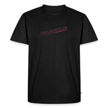 L’amour appelle - T-shirt Premium bio Homme - noir - Devant - Nico (187cm)