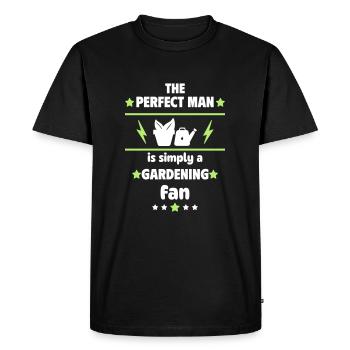 L’homme parfait est tout simplement un fan de jardin - T-shirt Premium bio Homme - noir - Devant - Nico (187cm)