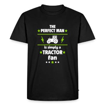 The perfect man is simply a tractor fan - Men's Premium Organic T-Shirt - black - Front - Nico (187cm)