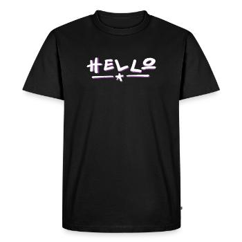 Lettrage Hello avec dégradé de couleurs - T-shirt Premium bio Homme - noir - Devant - Nico (187cm)
