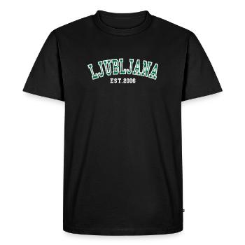 Ljubljana fondée en 2006 - T-shirt Premium bio Homme - noir - Devant - Nico (187cm)