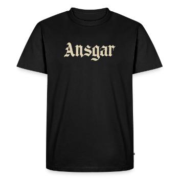 Conception des polices gothiques d’Ansgar - T-shirt Premium bio Homme - noir - Devant - Nico (187cm)