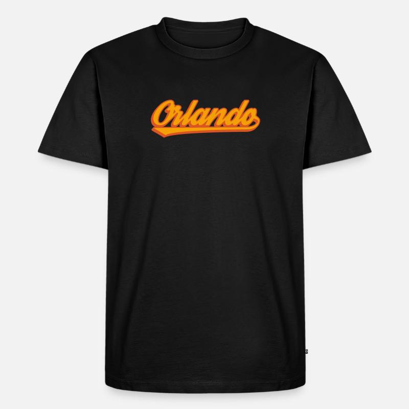 Orlando Retro Script - Männer Premium Bio T-Shirt - Schwarz