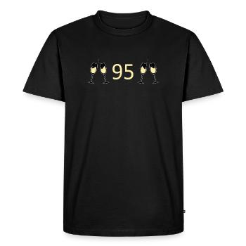 95e anniversaire 95 ans anniversaire 95 numéro 95 blanc - T-shirt Premium bio Homme - noir - Devant - Nico (187cm)
