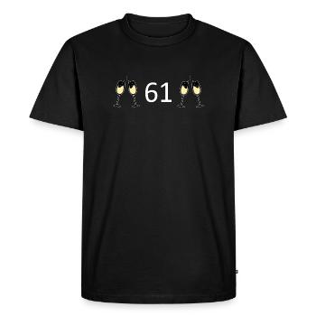 61st Birthday 61 Years Jubilee 61 Number 61 white - Men's Premium Organic T-Shirt - black - Front - Nico (187cm)