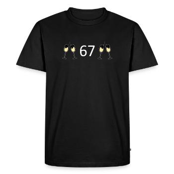 67e anniversaire 67 ans Jubilé 67 Numéro 67 - T-shirt Premium bio Homme - noir - Devant - Nico (187cm)