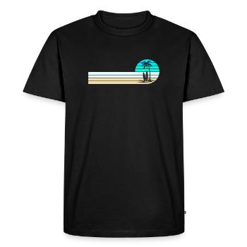 Horizon de la plage - T-shirt Premium bio Homme - noir - Devant - Nico (187cm)