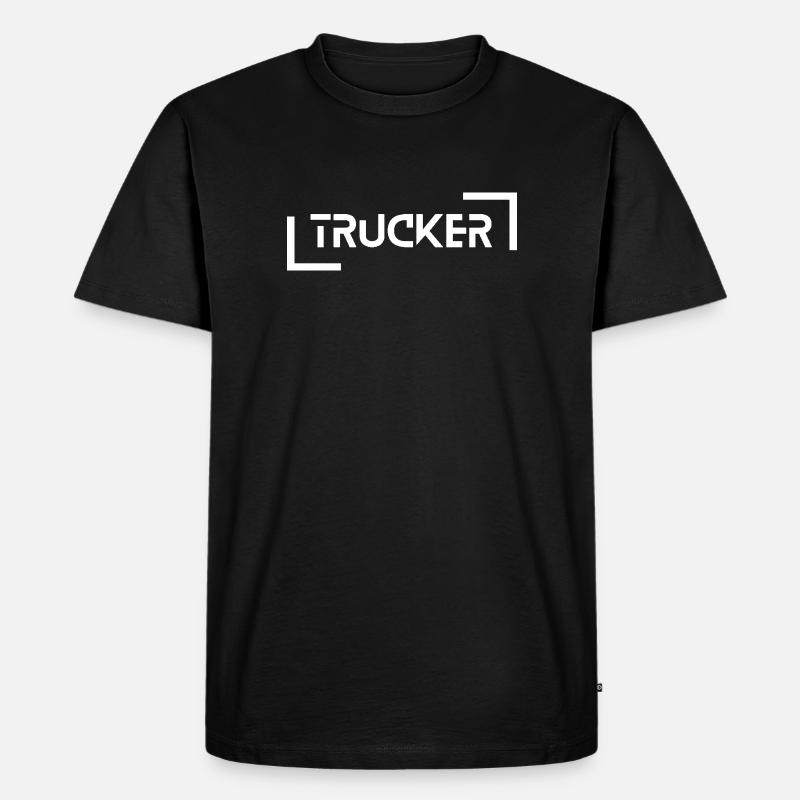 Trucker - Männer Premium Bio T-Shirt - Schwarz