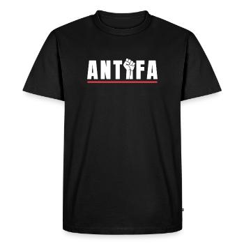 Protestation antifa, déclaration antifasciste - T-shirt Premium bio Homme - noir - Devant - Nico (187cm)
