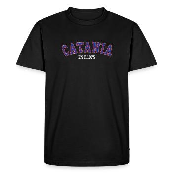 Catania Est. 1975 - Men's Premium Organic T-Shirt - black - Front - Nico (187cm)