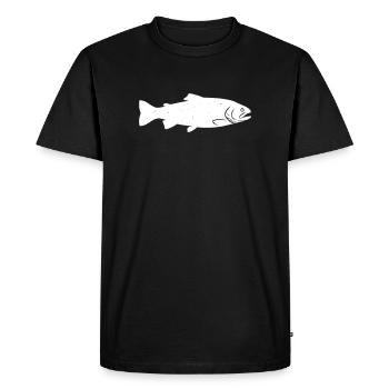 Trout trout silhouette wild fly fishing - Men's Premium Organic T-Shirt - black - Front - Nico (187cm)