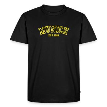Munich fondée en 1986 - T-shirt Premium bio Homme - noir - Devant - Nico (187cm)