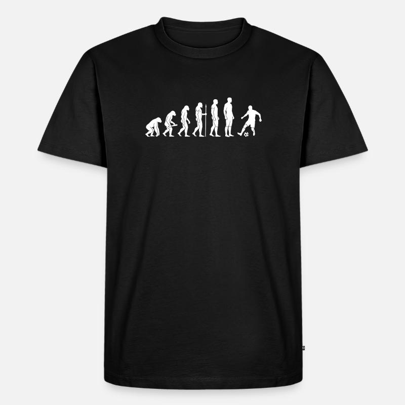 Evolution des Fußballspielers - Männer Premium Bio T-Shirt - Schwarz
