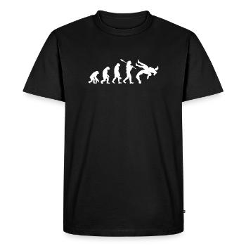 Évolution des sports de combat en silhouette de lutte - T-shirt Premium bio Homme - noir - Devant - Nico (187cm)