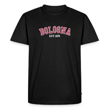 Bologne fondée en 1976 - T-shirt Premium bio Homme - noir - Devant - Nico (187cm)