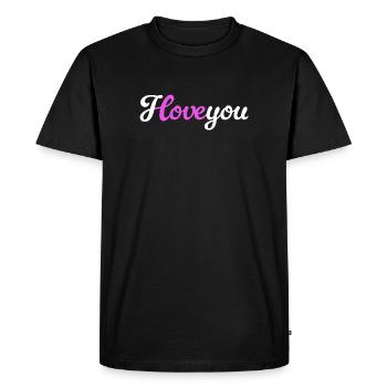 Je t’aime Déclaration d’amour Mariage d’amour - T-shirt Premium bio Homme - noir - Devant - Nico (187cm)