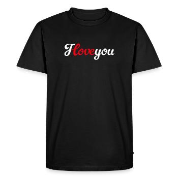 I love you Love Marry Couple Marriage Proposal - Men's Premium Organic T-Shirt - black - Front - Nico (187cm)