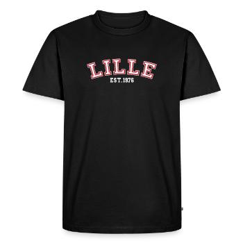Lille Fondée en 1976 - T-shirt Premium bio Homme - noir - Devant - Nico (187cm)