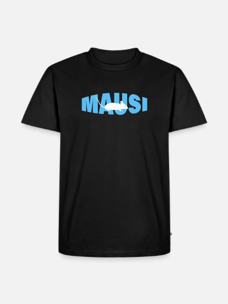 MAUSI - Männer Premium Bio T-Shirt - Schwarz